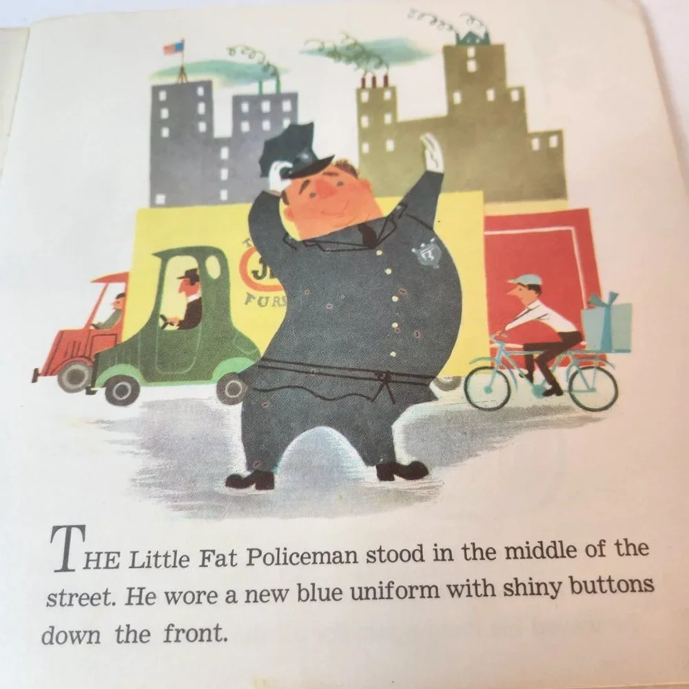 Vintage 1950s The Little Fat Policeman A Little Golden Book & 33 1/3 Record #224